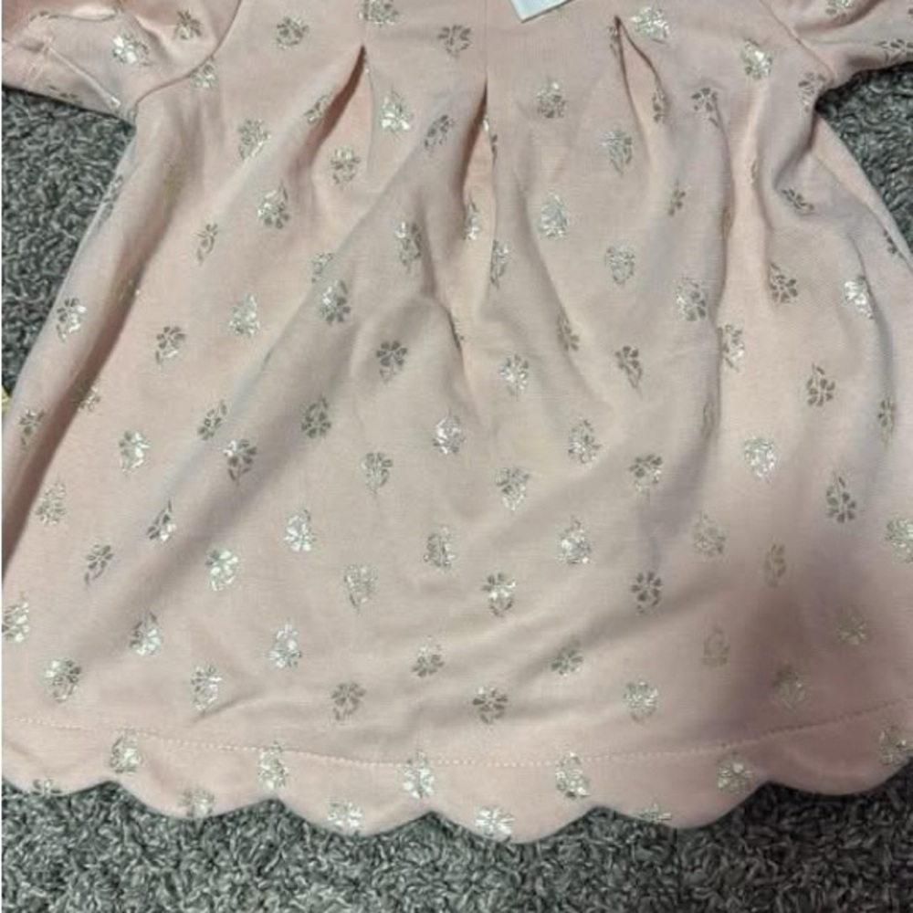 Cynthia Rowley Pink Dress Set with Silver Floral Foil